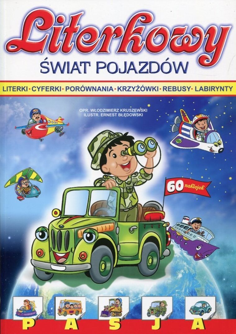 Literkowy świat pojazdów + naklejki