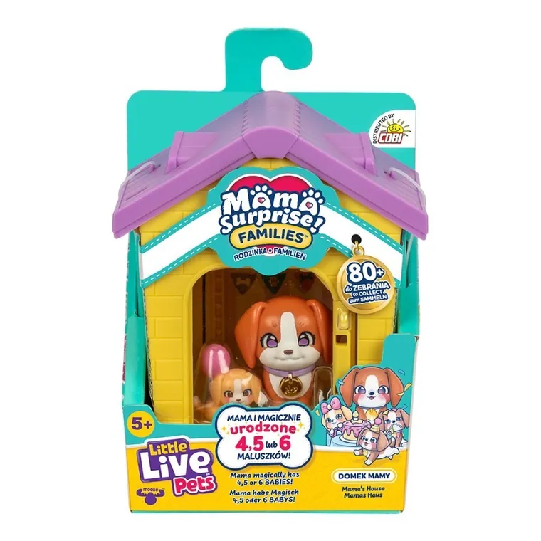 Little Live Pets, Mama Surprise Families, Domek Mamy, Mama Beagle i małe pieski, zabawka interaktywna