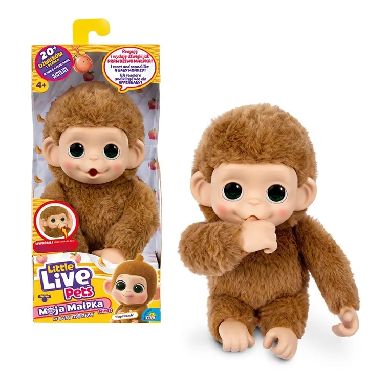 Little Live Pets, Minis, Moja Małpka Pepi Peach, maskotka interaktywna