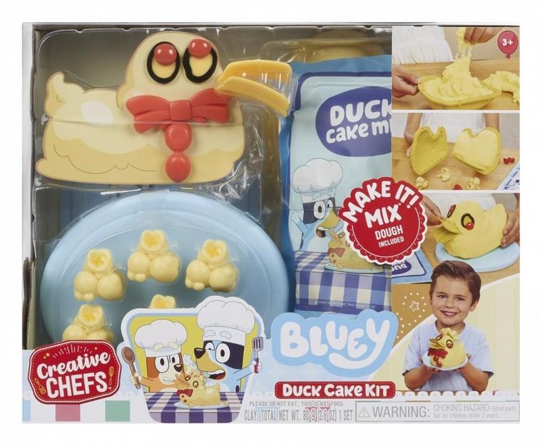 Little Tikes, Creative Chefs, Bluey, Duck Cake Kit, zestaw do pieczenia ciasta z masą plastyczną