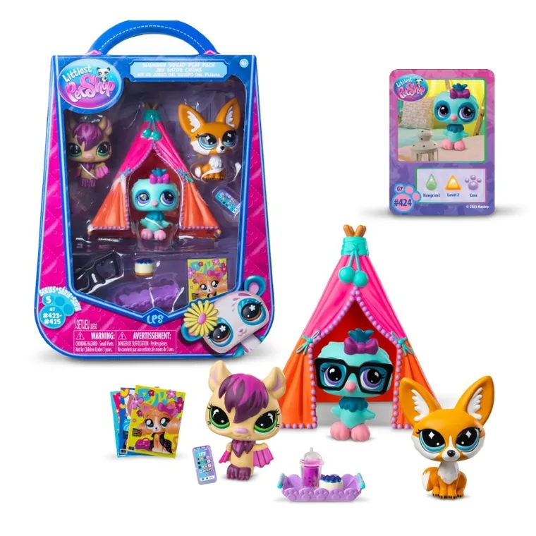 Littlest Pet Shop, Piżama party, zestaw 3 figurek z akcesoriami