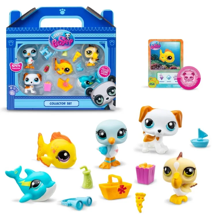 Littlest Pet Shop, plaża, zestaw 5 figurek