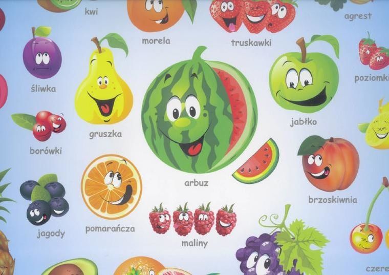 Liwona, podkładka na biurko, mata, poznaję owoce