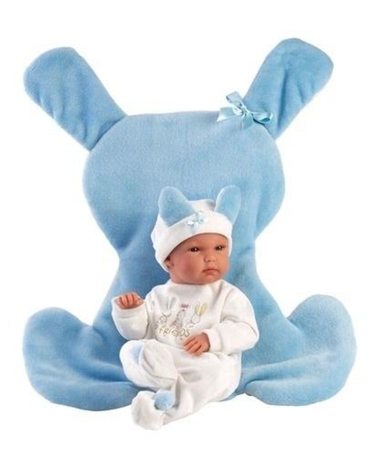 Llorens, Bimbo, lalka bobas winylowa z niebieską podusią, 35 cm