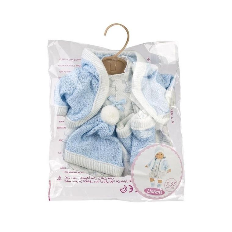 Llorens, sukienka dla lalki, niebieska, 33 cm