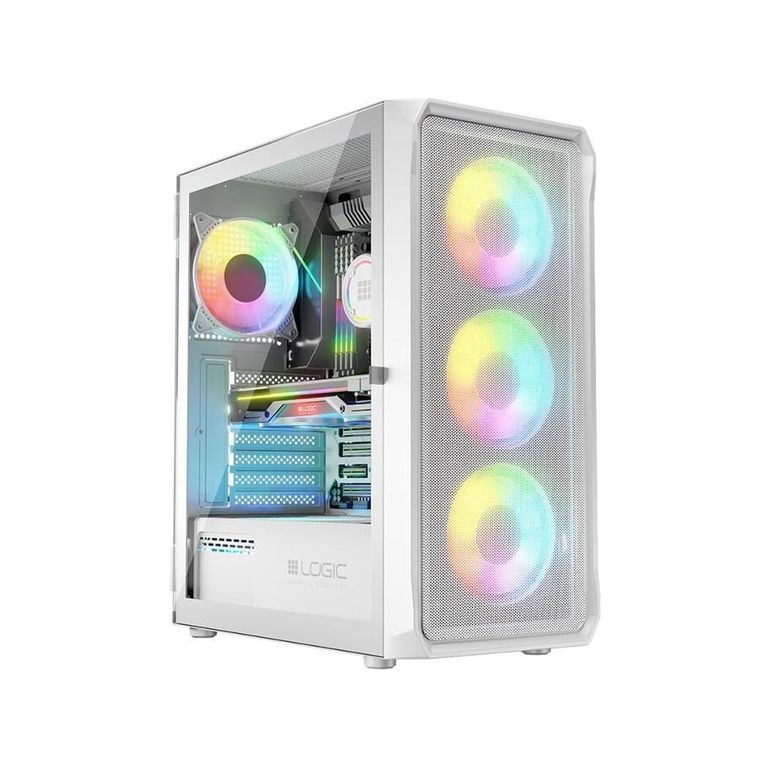 Logic Concept, obudowa komputerowa, Portos ARGB Midi USB 3.0, biała