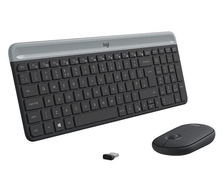 Logitech, Wireless Keyboard And Mouse Combo, zestaw, klawiatura, mysz, graphite