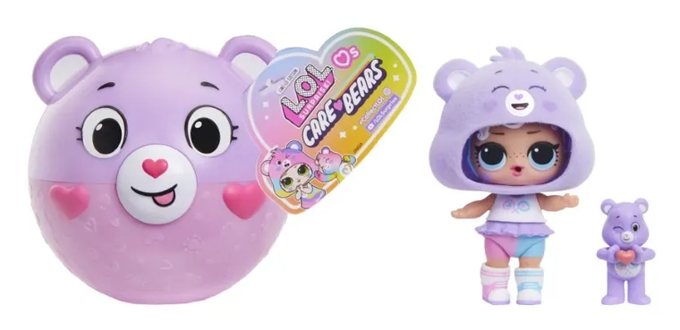 L.O.L. Surprise, Loves Care Bears, kula niespodzianka z laleczką i misiem, 1 szt.