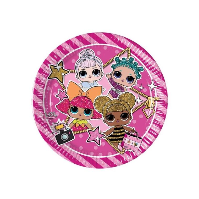 L.O.L. Surprise, talerzyki urodzinowe, 23 cm, 8 szt.