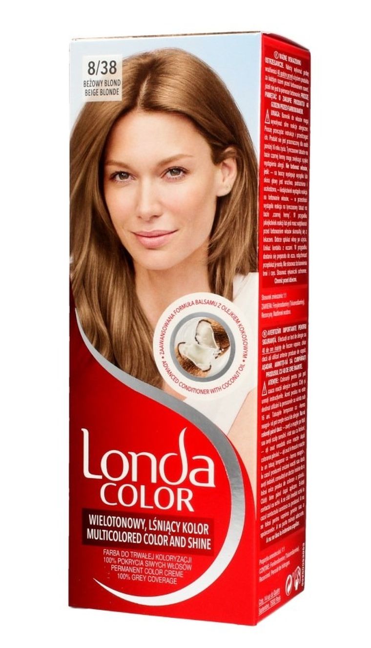 Londa, Color Cream, farba do włosów, nr 8/38 beżowy blond
