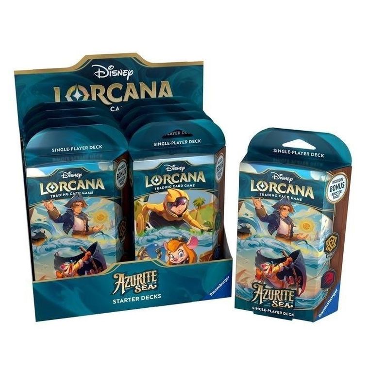 Lorcana, Disney, Azurite Sea, Single Player Starter Deck, gra karciana, 8 szt.