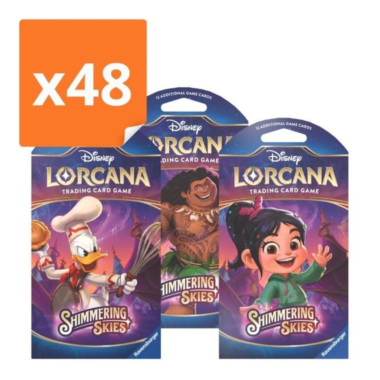 Lorcana, Disney, Shimmering Skies, Booster, gra karciana, 48 szt.