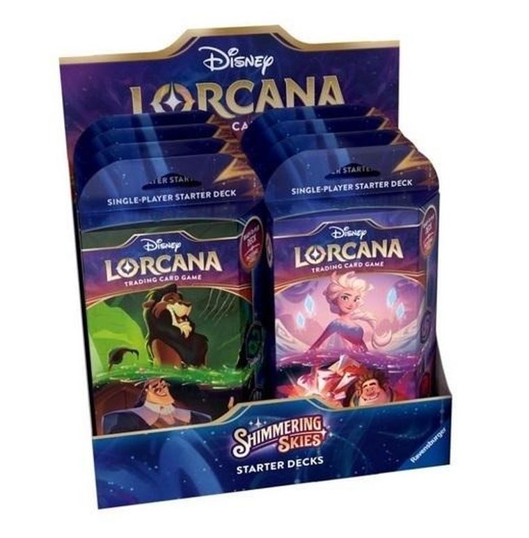 Lorcana, Disney, Shimmering Skies, Starter Deck Box, gra karciana, 8 szt.