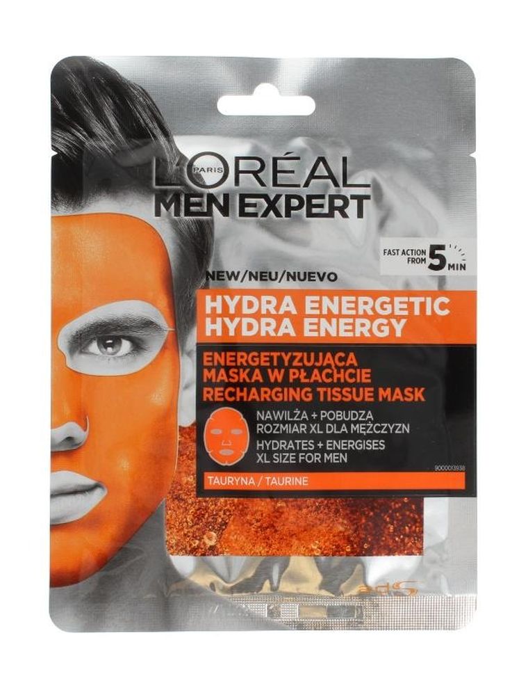 L'Oreal, Men Expert, energetyzująca maska w płachcie, 1 szt.