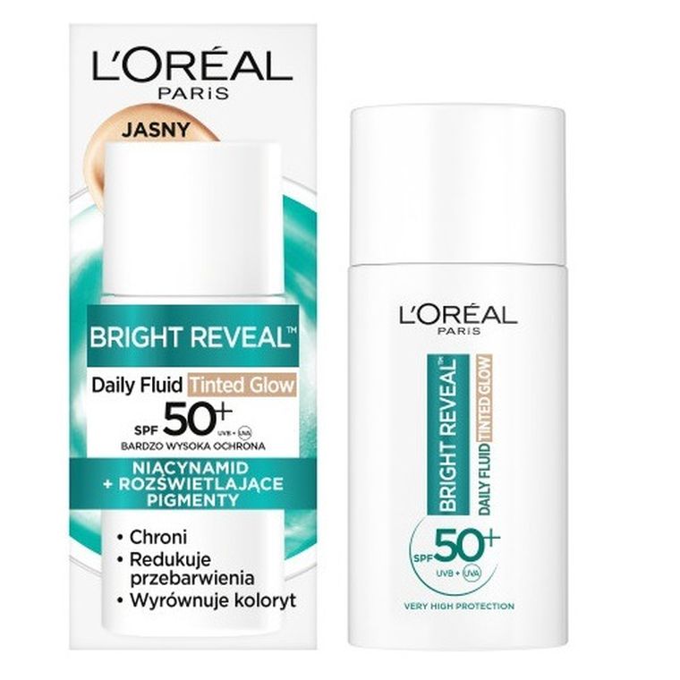 L'Oreal Paris, Bright Reveal, fluid redukujący przebarwienia z SPF50+, jasny, 50 ml