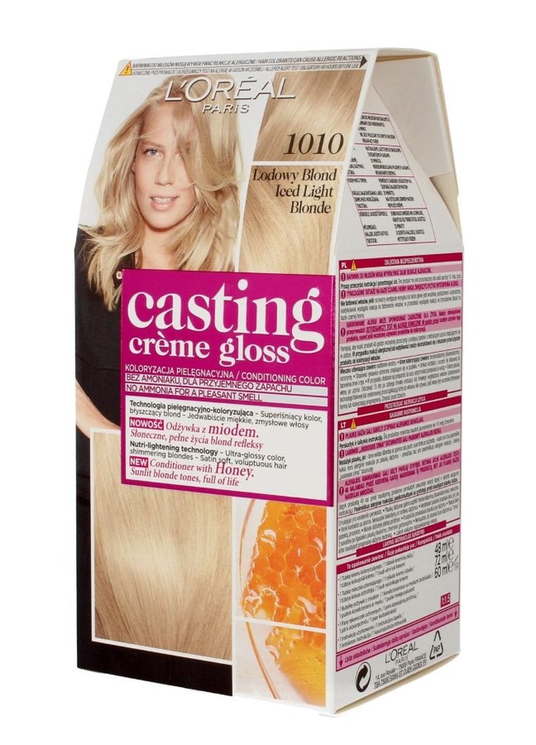 L'Oreal Paris, Casting Creme Gloss, farba do włosów, 1010 Jasny lodowy blond