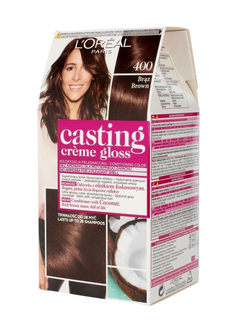L'Oreal Paris, Casting Creme Gloss, farba do włosów, 400 brąz