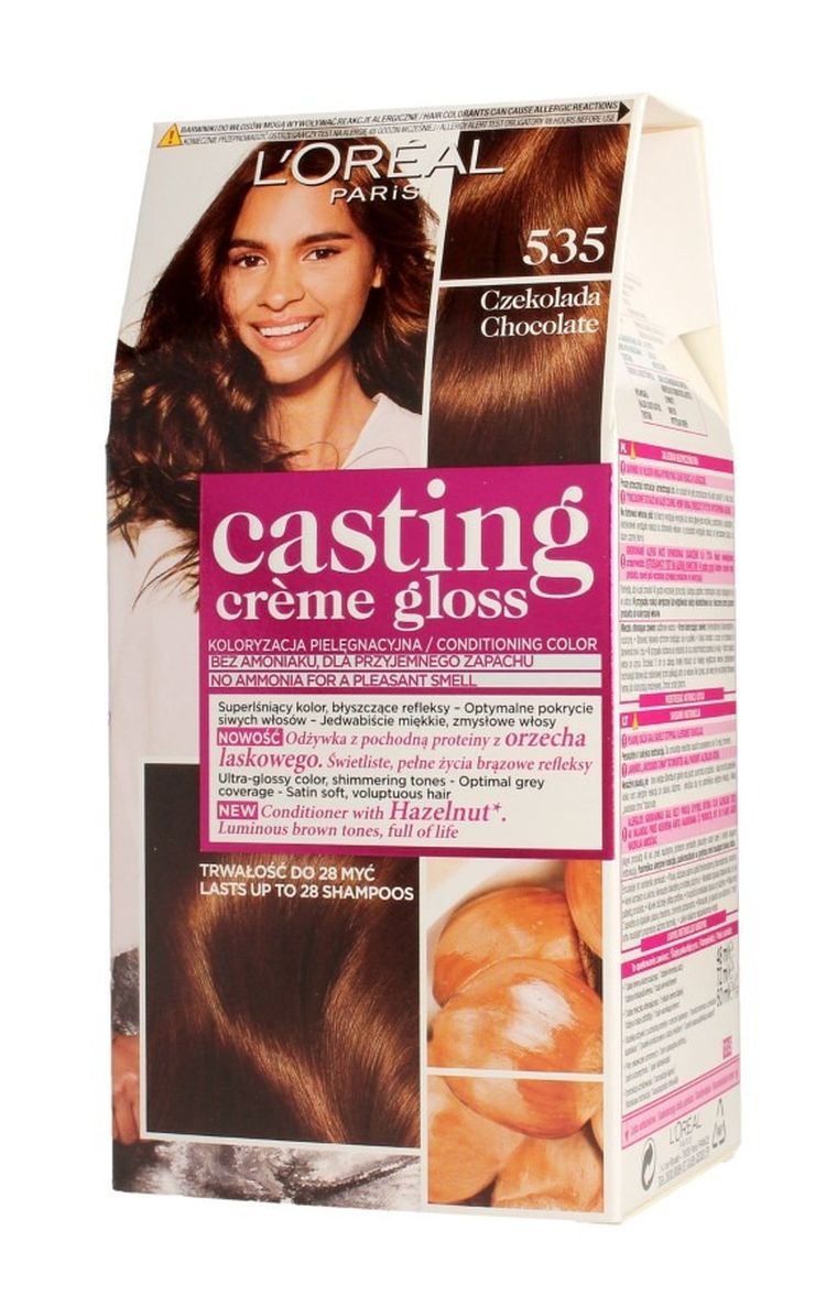 L'Oreal Paris, Casting Creme Gloss, farba do włosów, 535 czekolada
