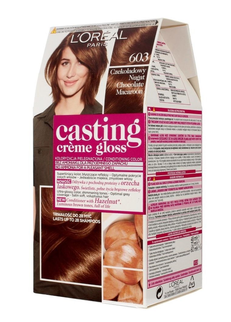L'Oreal Paris, Casting Creme Gloss, farba do włosów, 603 czekoladowy nugat