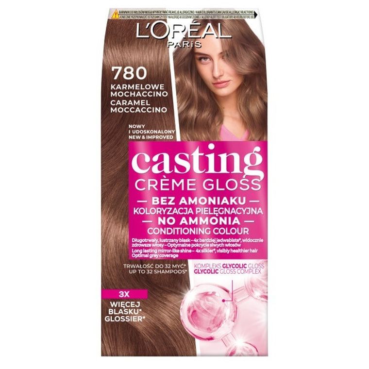 L'Oreal Paris, Casting Creme Gloss, farba do włosów, 780 Karmelowe Mochaccino
