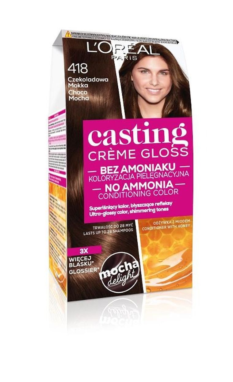 L'Oreal Paris, Casting Creme Gloss, krem koloryzujący, nr 418 czekoladowa mokka