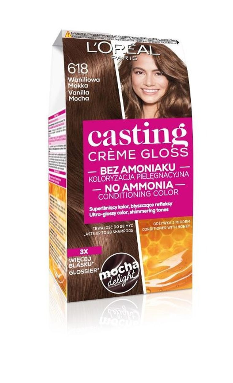 L'Oreal Paris, Casting Creme Gloss, krem koloryzujący, nr 618 waniliowa mokka