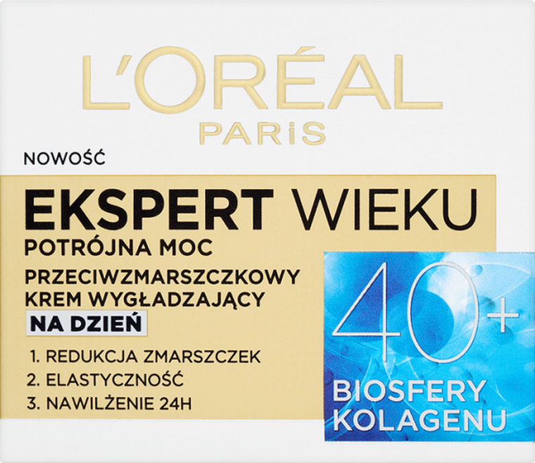 L'Oreal Paris, Ekspert Wieku 40+, przeciwzmarszczkowy krem wygładzający na dzień, 50 ml