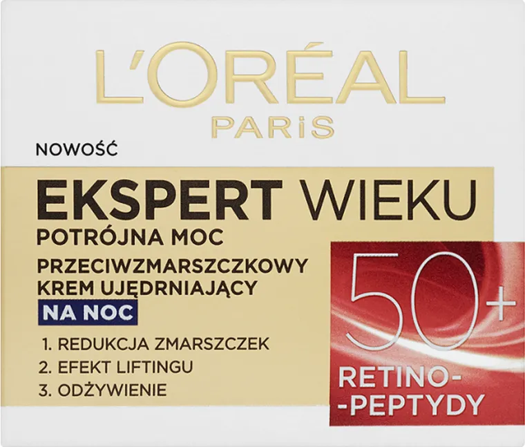 L'Oreal Paris, Ekspert Wieku 50+, przeciwzmarszczkowy krem ujędrniający na noc, 50 ml