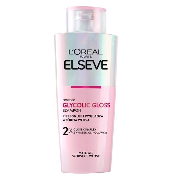 L'Oreal Paris, Elseve Glycolic Gloss, szampon do włosów szorstkich i matowych, 200 ml
