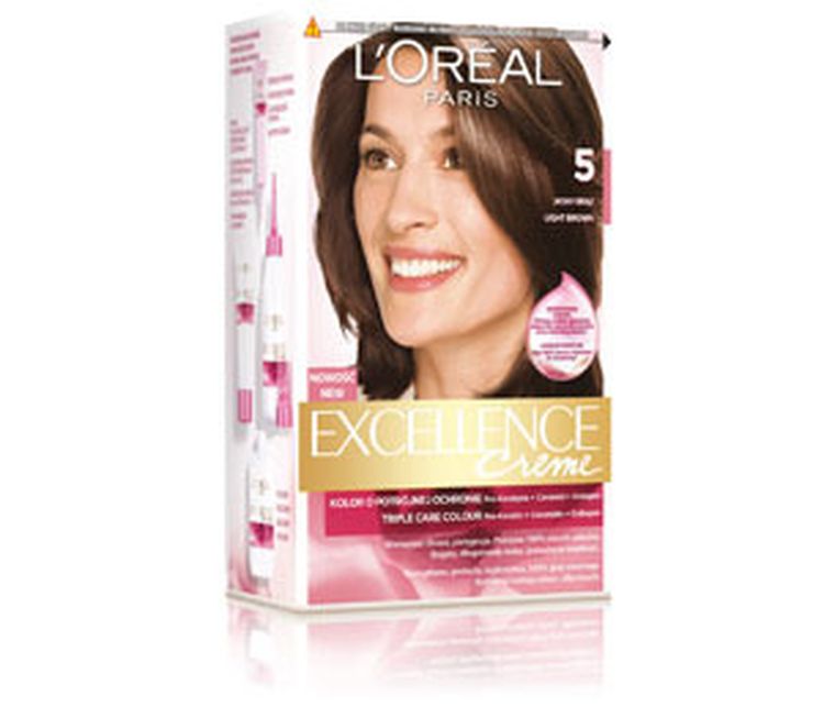 L'Oreal Paris, Excellence Creme, farba do włosów, 5 jasny brąz