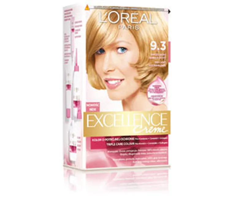 L'Oreal Paris, Excellence Creme, farba do włosów, 9.3 bardzo jasny blond złocisty