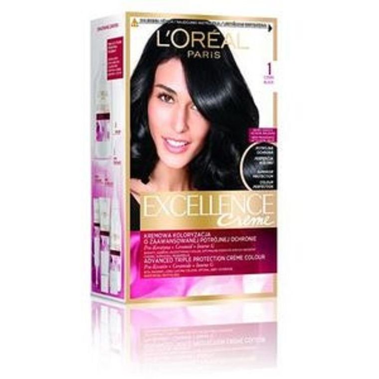 L'Oreal Paris, Excellence, farba do włosów 1, czerń