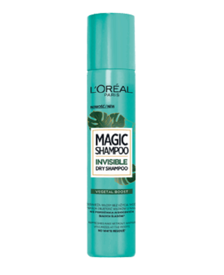 L'Oreal Paris, Magic Shampoo Invisible, suchy szampon do włosów w sprayu, vegetal boost, 200 ml