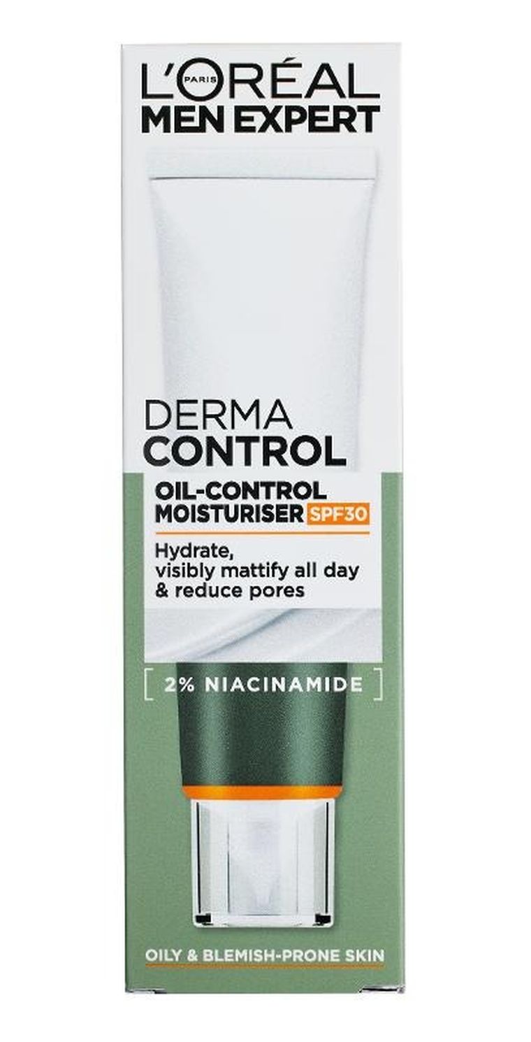 L'Oreal Paris, Men Expert Derma Control, krem nawilżający regulujący nadmiar sebum z SPF 30, 40 ml