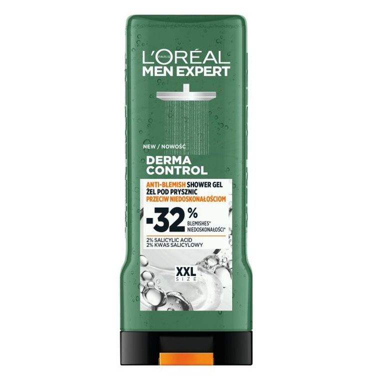 L'Oreal Paris, Men Expert Derma Control, żel pod prysznic przeciw niedoskonałościom, 400 ml
