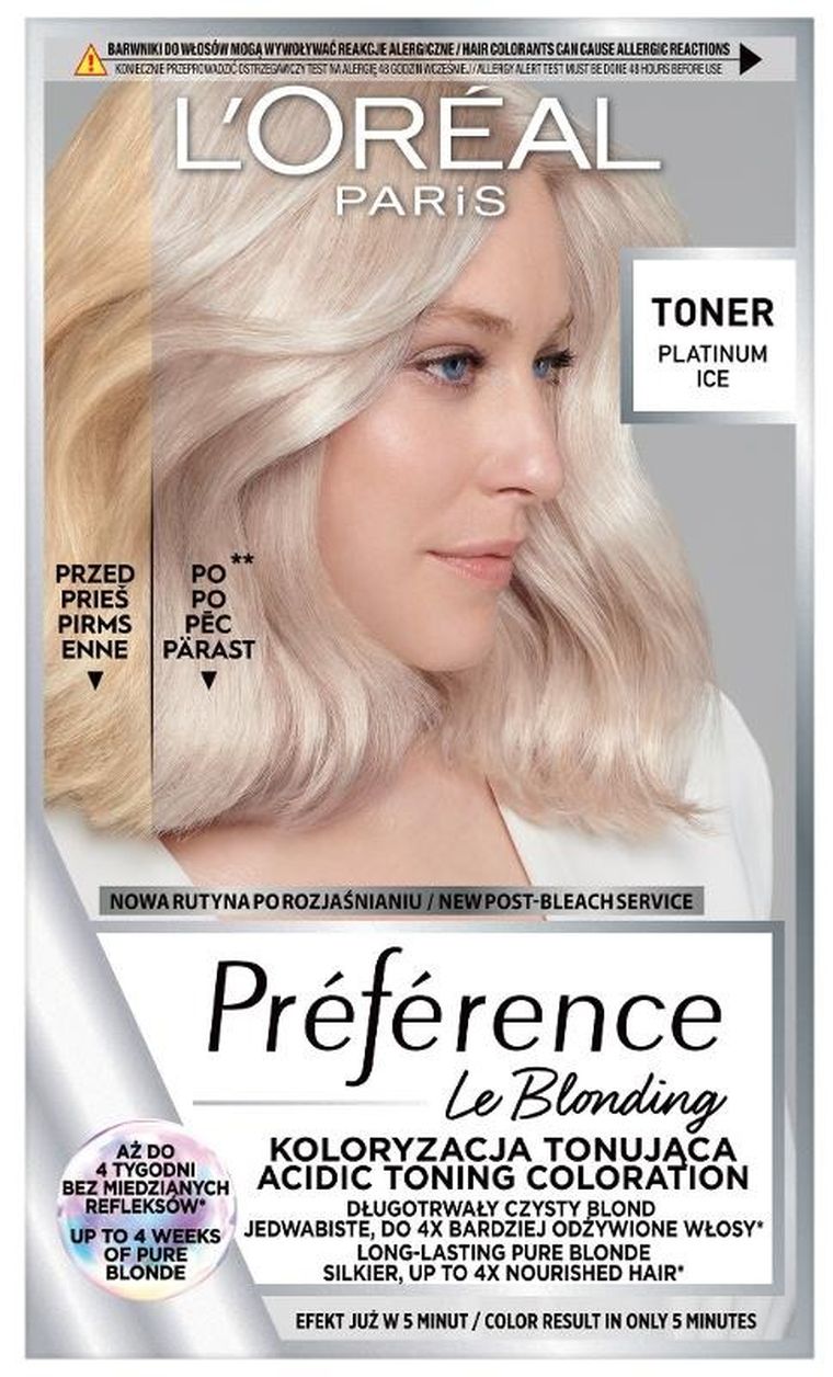 L'Oreal Paris, Preference Le Blonding, toner koloryzujący do włosów blond, platinum ice