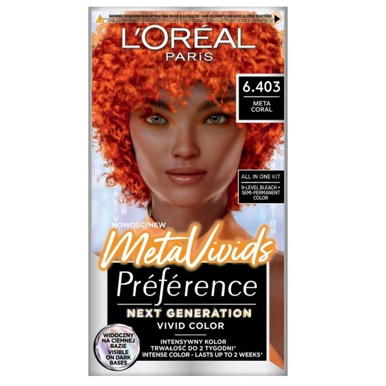 L'Oreal Paris, Preference MetaVivids, farba do włosów, 6.403 Meta Coral