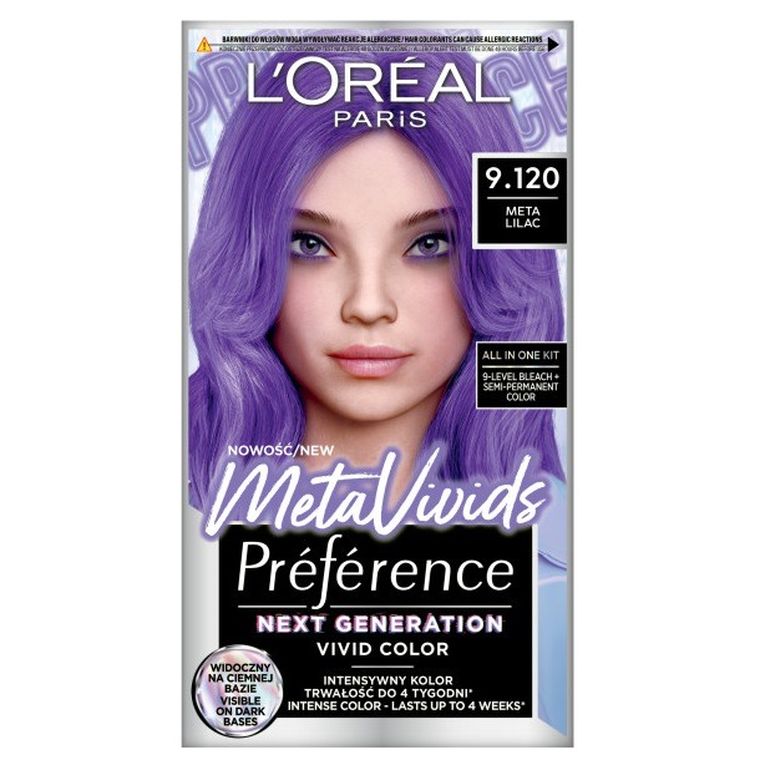 L'Oreal Paris, Preference MetaVivids, farba do włosów, 9.120 Meta Lilac