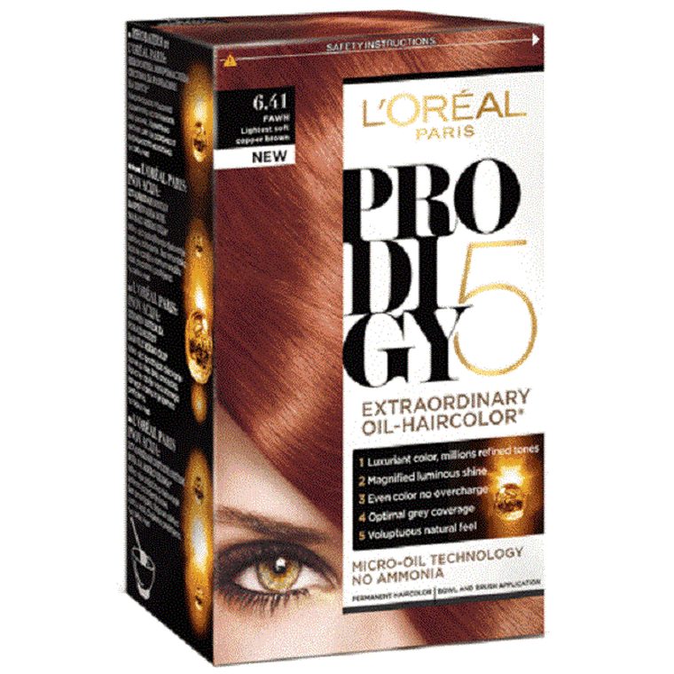 L'Oreal Paris, Prodigy, farba do włosów 6.41, bardzo jasny miedziany brąz