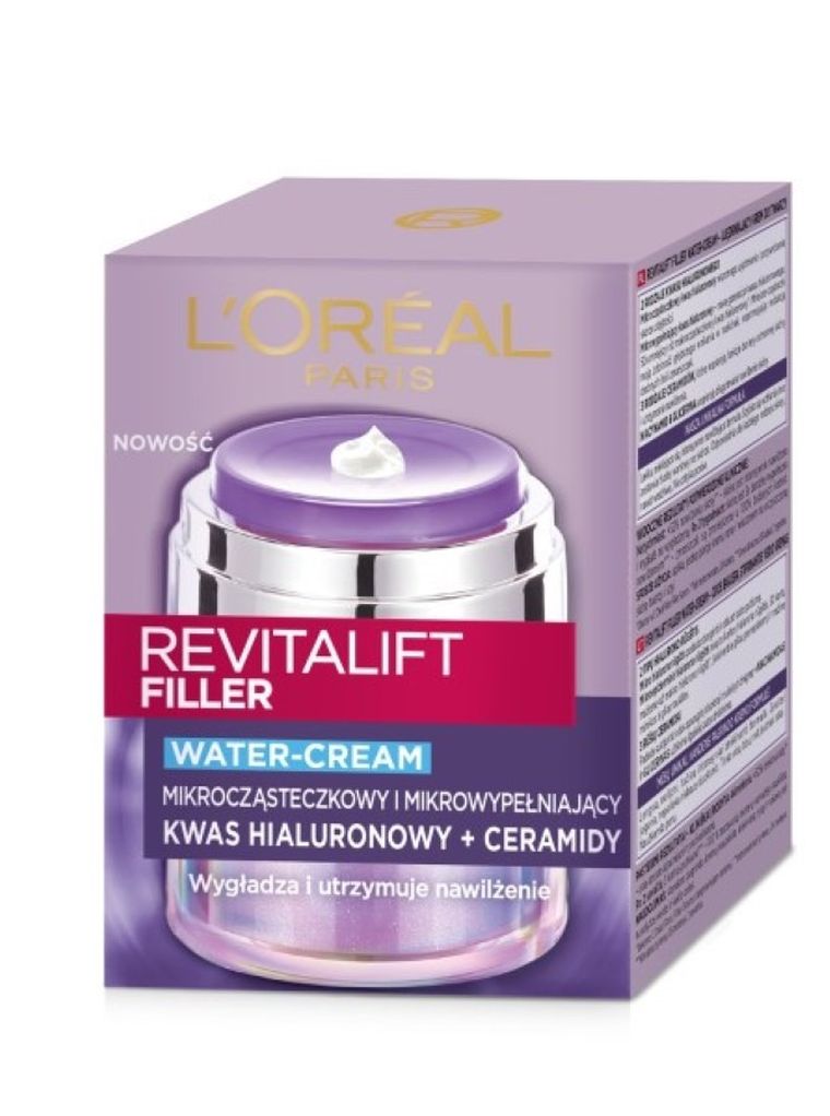 L'Oreal Paris, Revitalift Filler, ujędrniający krem do twarzy, Water-Cream, 50 ml