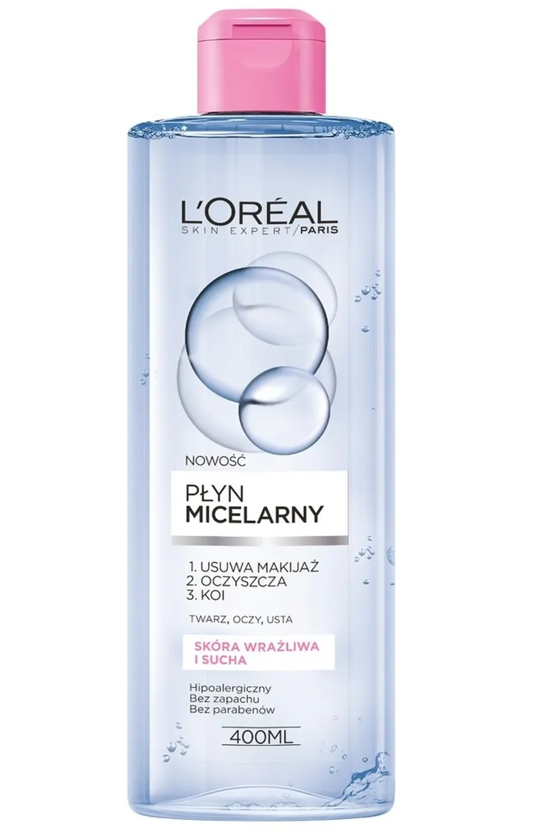 L'Oreal Paris, Skin Expert, płyn micelarny, skóra wrażliwa i sucha, 400 ml