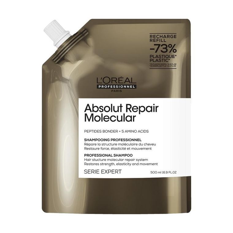 L'Oreal Professionnel, Serie Expert Absolut Repair Molecular, szampon wzmacniający strukturę włosów refill, 500 ml