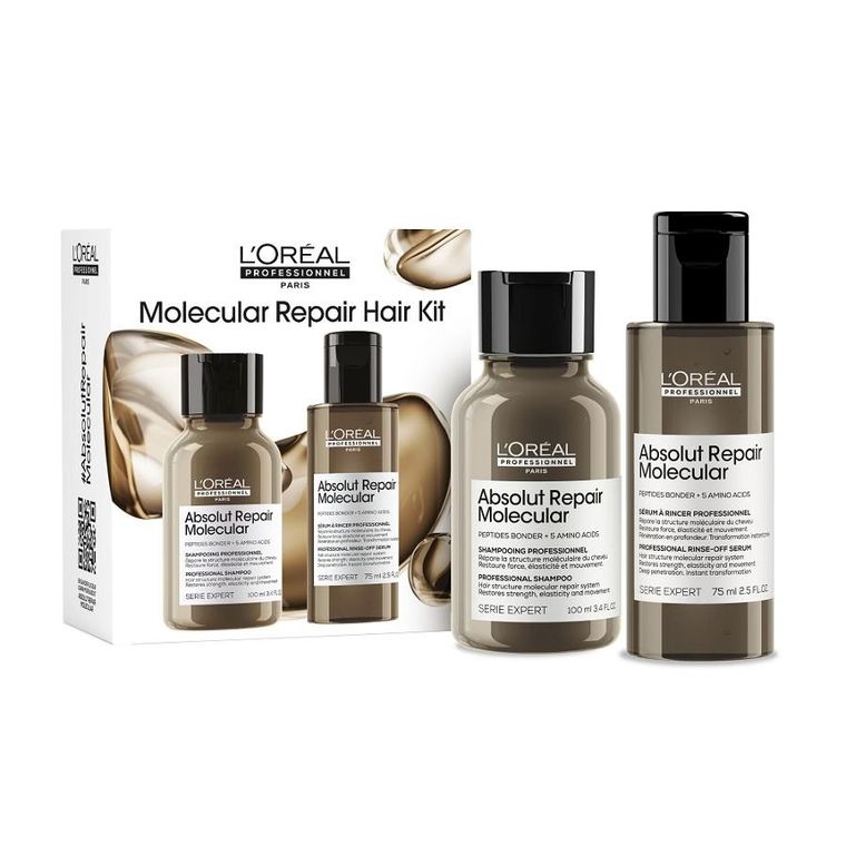 L'Oreal Professionnel, Serie Expert Absolut Repair Molecular, zestaw: szampon do włosów, 100 ml + serum do włosów, 75 ml
