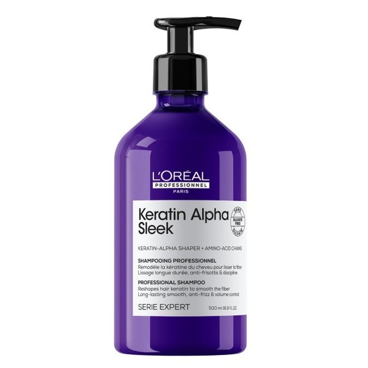 L'Oreal Professionnel, Serie Expert Keratin Alpha Sleek, szampon wygładzający, 500 ml