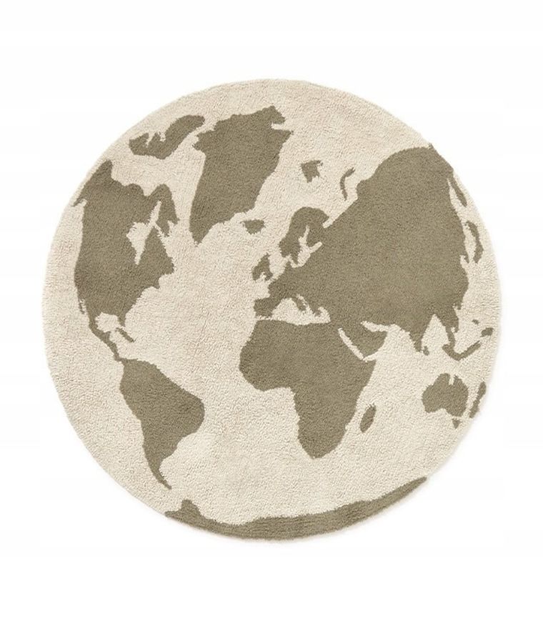 Lorena Canals, Mapa świata, dywan bawełniany, RugCycled, 120 cm