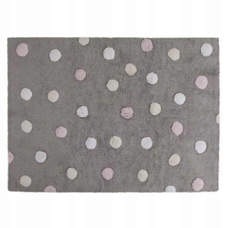 Lorena Canals, Topos Tricolor, dywan bawełniany, grey pink, 120-160 cm