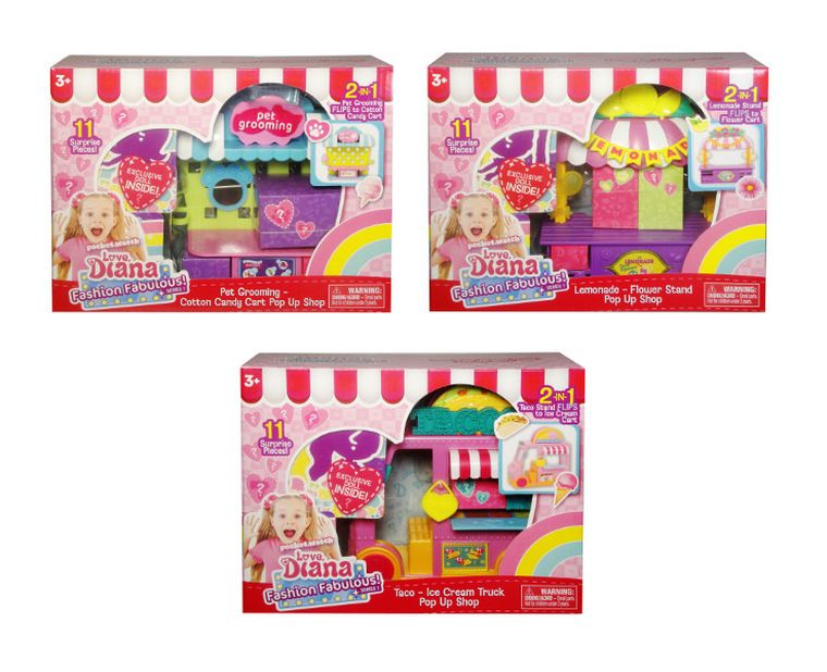 Love Diana, zestaw lalka + stragan, 1 szt.