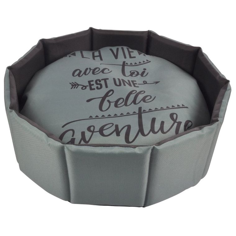 Love Story, legowisko dla psa i kota z wyjmowaną poduszką, Aventure, Ø 48 cm, szare