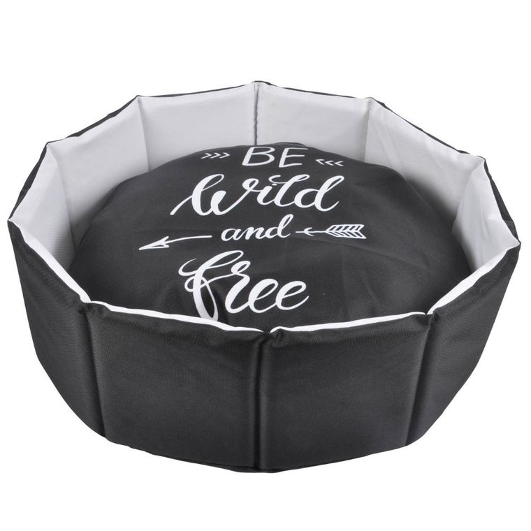 Love Story, legowisko dla psa, i kota, z wyjmowaną poduszką, Wild, Ø 48 cm, czarno-białe