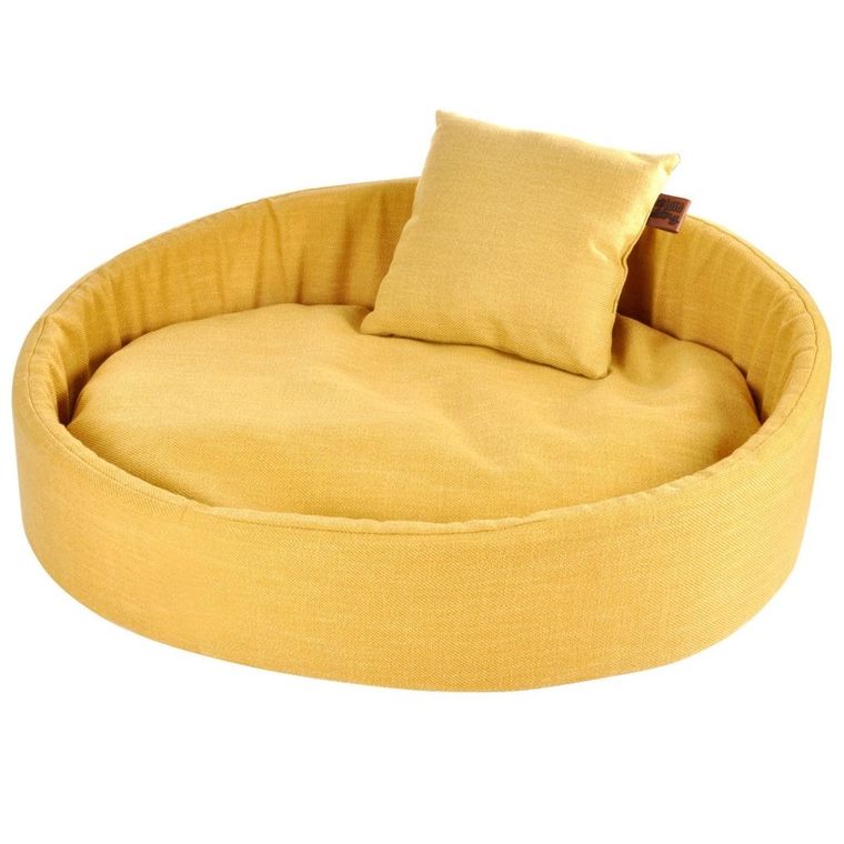 Love Story, legowisko dla psa z poduszką, Cosy, 80-60 cm, żółte